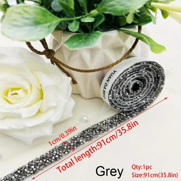 NEW 1 Roll/Yard Rhinestone Strips, Self-Adhesive Crystal Rhinestone Ribbon Multi - Picture 4 of 9